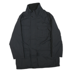NAUTICA Mens Black Outdoor Jacket L Polyester Blend Plain Zip Pockets