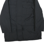 NAUTICA Mens Black Outdoor Jacket L Polyester Blend Plain Zip Pockets