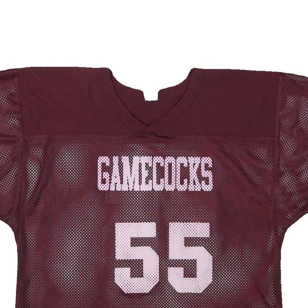 RUSSELL ATHLETIC Womens Maroon Gamecocks Graphic T-Shirt M Short Sleeve V-Neck