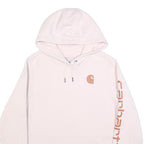 CARHARTT Womens Pink Hoodie L Cotton Blend Pullover Logo Print