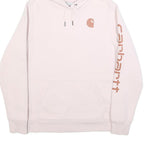 CARHARTT Womens Pink Hoodie L Cotton Blend Pullover Logo Print