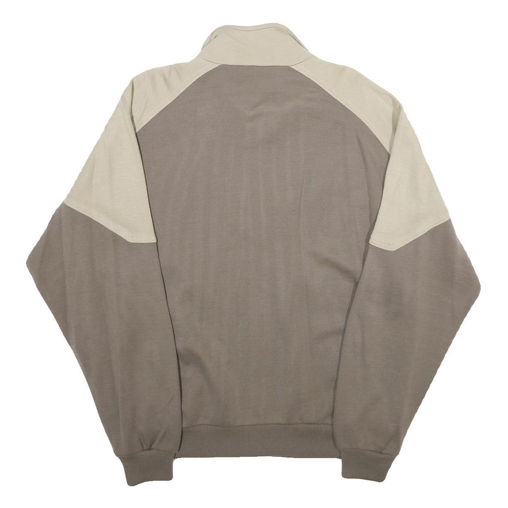 JOINVILLE Mens Beige & Brown Zip Jacket XL Wool Blend Plain Sports Casual