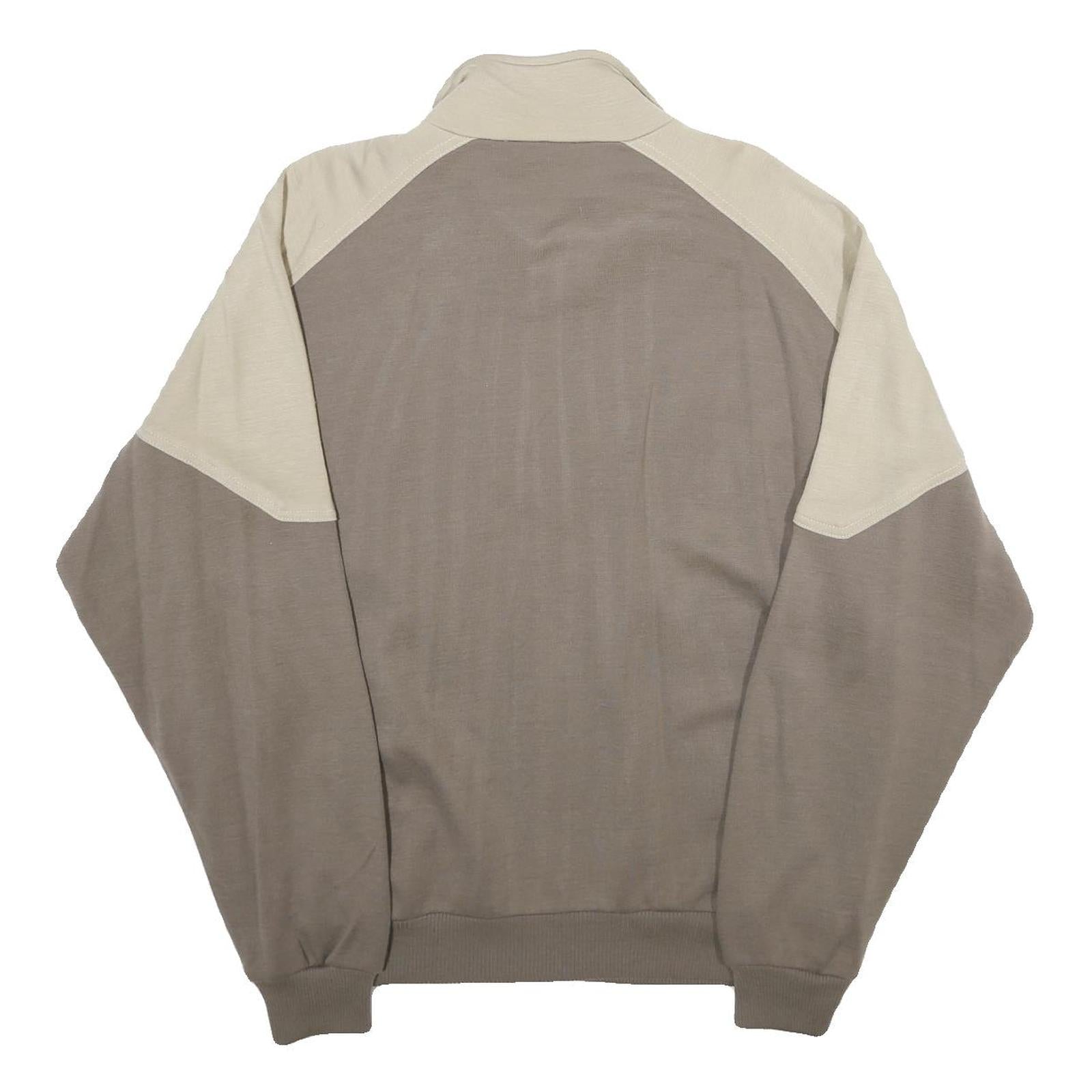 JOINVILLE Mens Beige & Brown Zip Jacket XL Wool Blend Plain Sports Casual