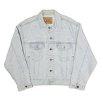 LEVI'S Mens Blue Cotton Blend Denim Jacket S Button Closure Classic Fit