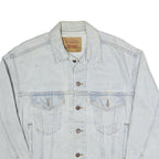 LEVI'S Mens Blue Cotton Blend Denim Jacket S Button Closure Classic Fit