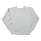 CHAMPION Mens Grey Cotton Blend Crew Neck L Sweatshirt Logo Embroidered