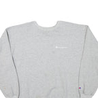 CHAMPION Mens Grey Cotton Blend Crew Neck L Sweatshirt Logo Embroidered
