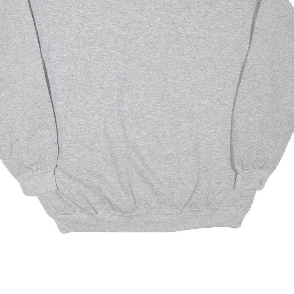 CHAMPION Mens Grey Cotton Blend Crew Neck L Sweatshirt Logo Embroidered