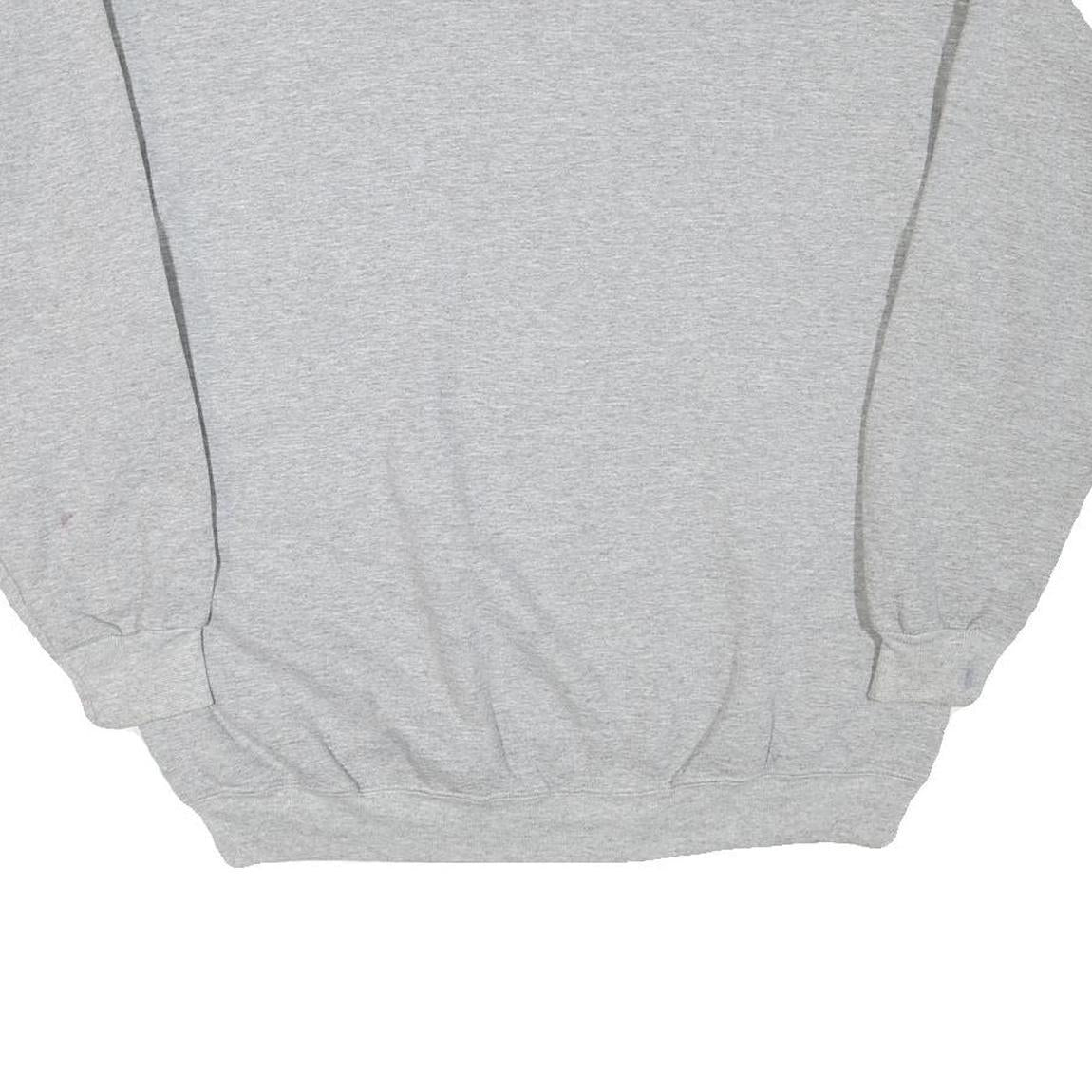 CHAMPION Mens Grey Cotton Blend Crew Neck L Sweatshirt Logo Embroidered