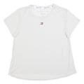 TOMMY HILFIGER Womens White T-Shirt L Short Sleeve Crew Neck Logo Print