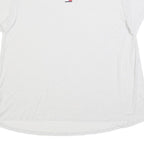 TOMMY HILFIGER Womens White T-Shirt L Short Sleeve Crew Neck Logo Print
