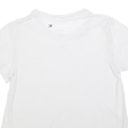 TOMMY HILFIGER Womens White T-Shirt L Short Sleeve Crew Neck Logo Print