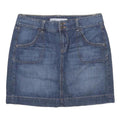 OLD NAVY Womens Blue Denim Mini Cotton Blend Straight Skirt M Double Button