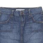 OLD NAVY Womens Blue Denim Mini Cotton Blend Straight Skirt M Double Button