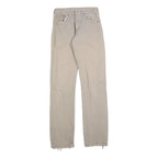 LEVI'S 501 Mens Jeans Beige Regular Straight Denim W26 L31 Distressed Finish