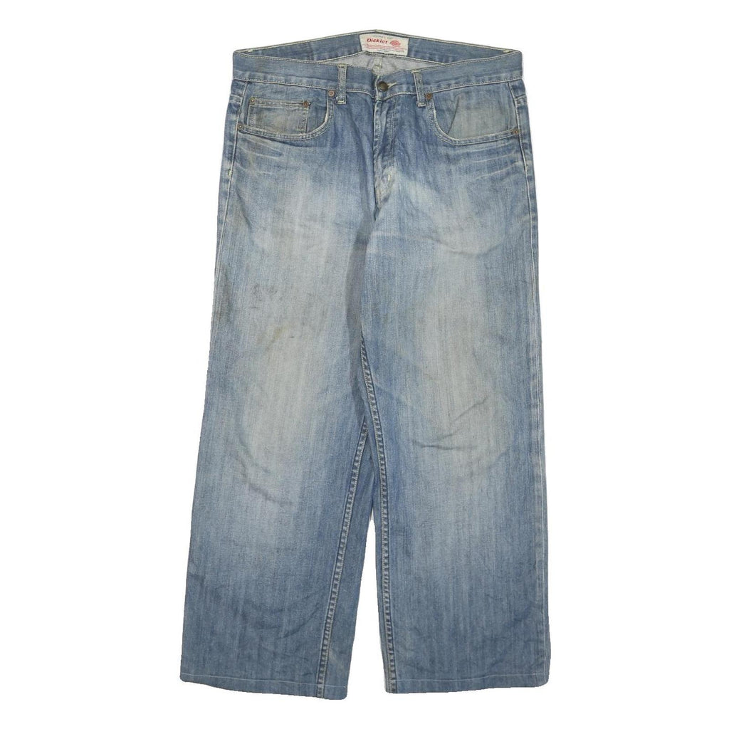 DICKIES Mens Jeans Blue Regular Straight Denim Light W36 L27 Classic Cotton