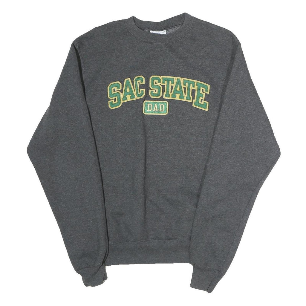 CHAMPION Mens Grey Sac State Dad Crew Neck S Sweatshirt Cotton Blend