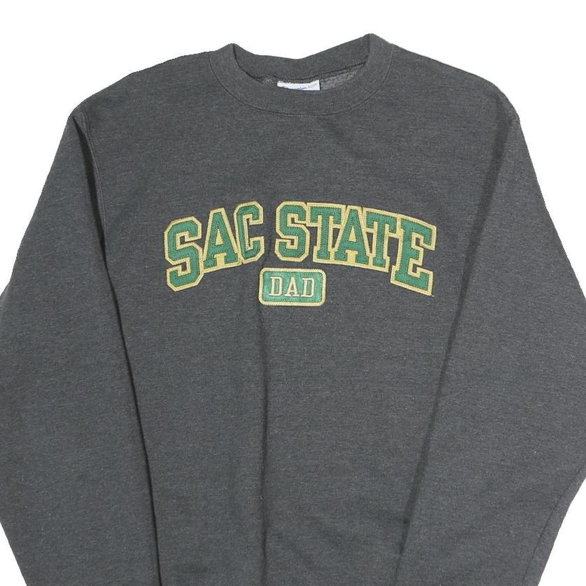 CHAMPION Mens Grey Sac State Dad Crew Neck S Sweatshirt Cotton Blend