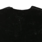 Womens Black Faux Fur Vest M Polyester Blend Plain Sleeveless Elegant Outerwear