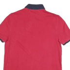 TOMMY HILFIGER Mens Red & Navy Short Sleeve Polo Shirt M Classic Cotton Blend