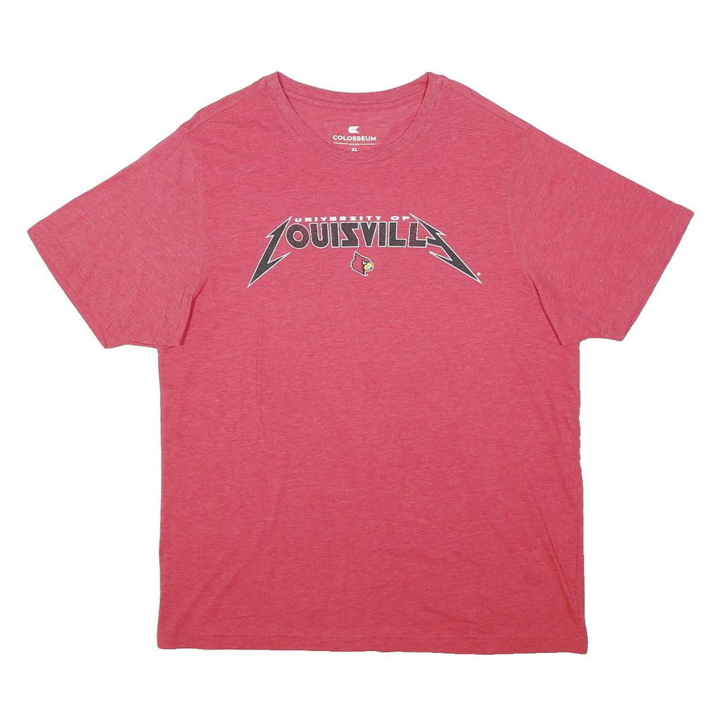 COLOSSEUM Mens Red University Of Louisville Graphic T-Shirt XL Crew Neck Short