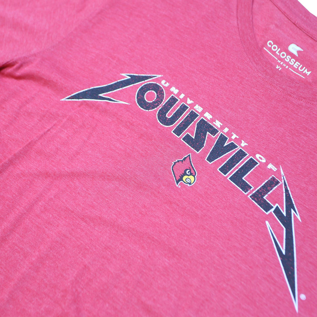 COLOSSEUM Mens Red University Of Louisville Graphic T-Shirt XL Crew Neck Short
