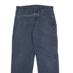 DICKIES Mens Cotton Blue Regular Straight Trousers W34 L32 Workwear Utility