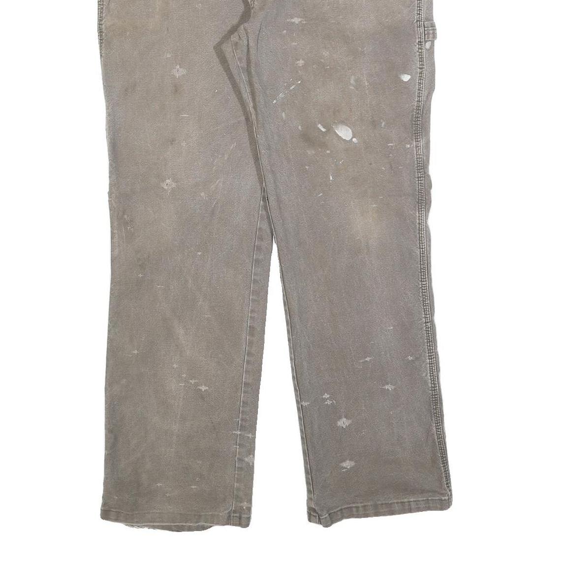 DICKIES Mens Jeans Beige Relaxed Loose Denim W36 L32 Workwear Carpenter Utility