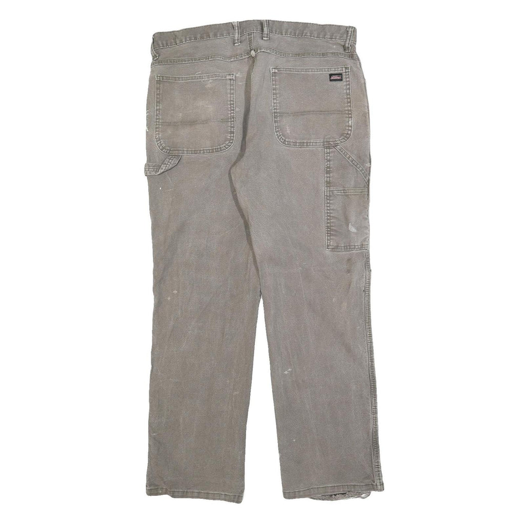 DICKIES Mens Jeans Beige Relaxed Loose Denim W36 L32 Workwear Carpenter Utility
