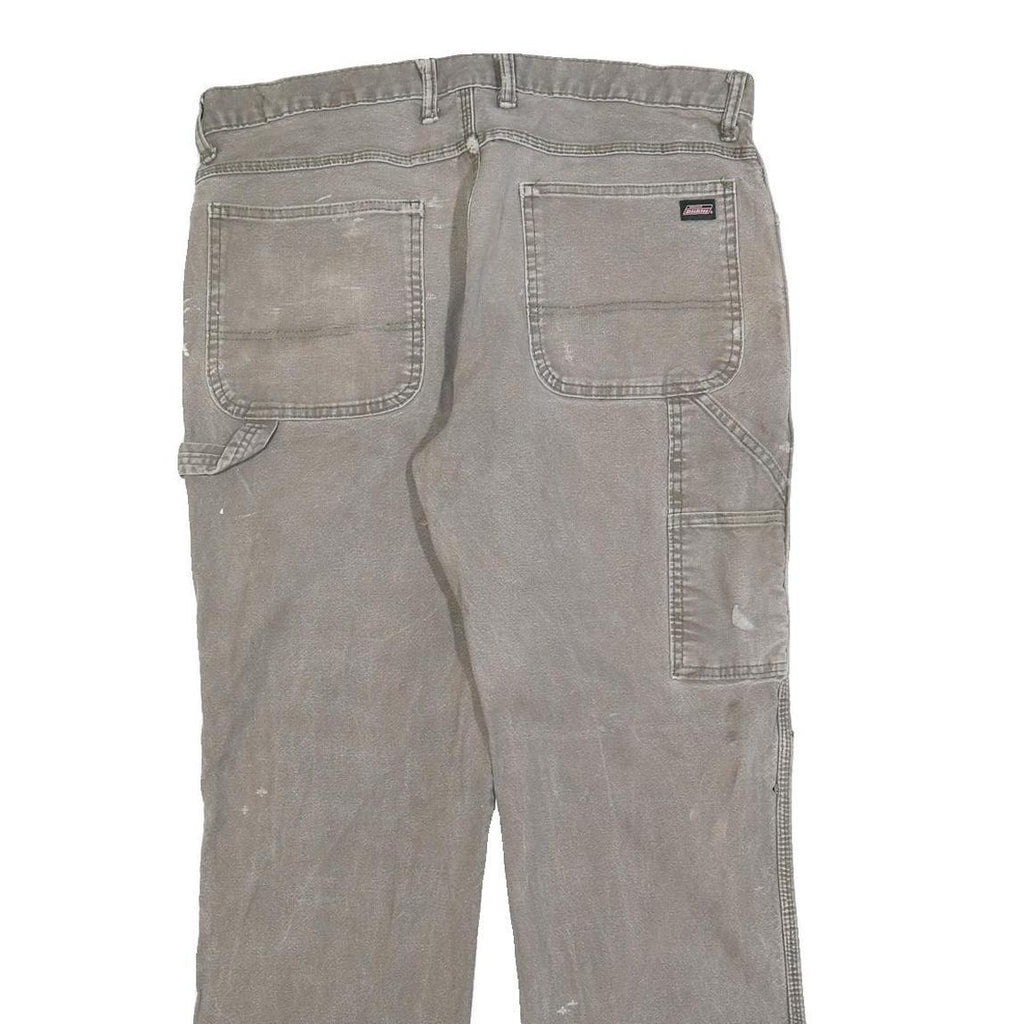 DICKIES Mens Jeans Beige Relaxed Loose Denim W36 L32 Workwear Carpenter Utility