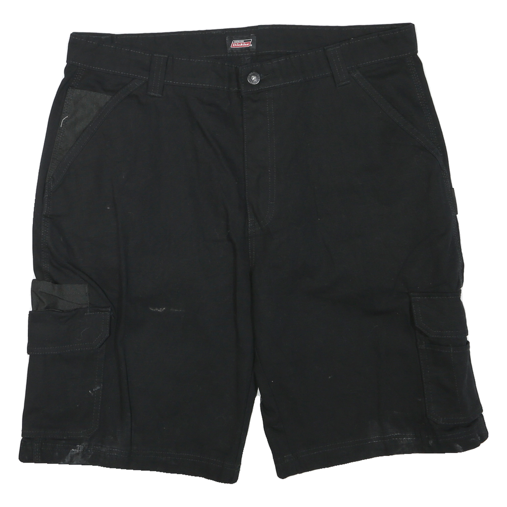DICKIES Mens Black Cargo Shorts XL W36 Workwear Durable Polyester