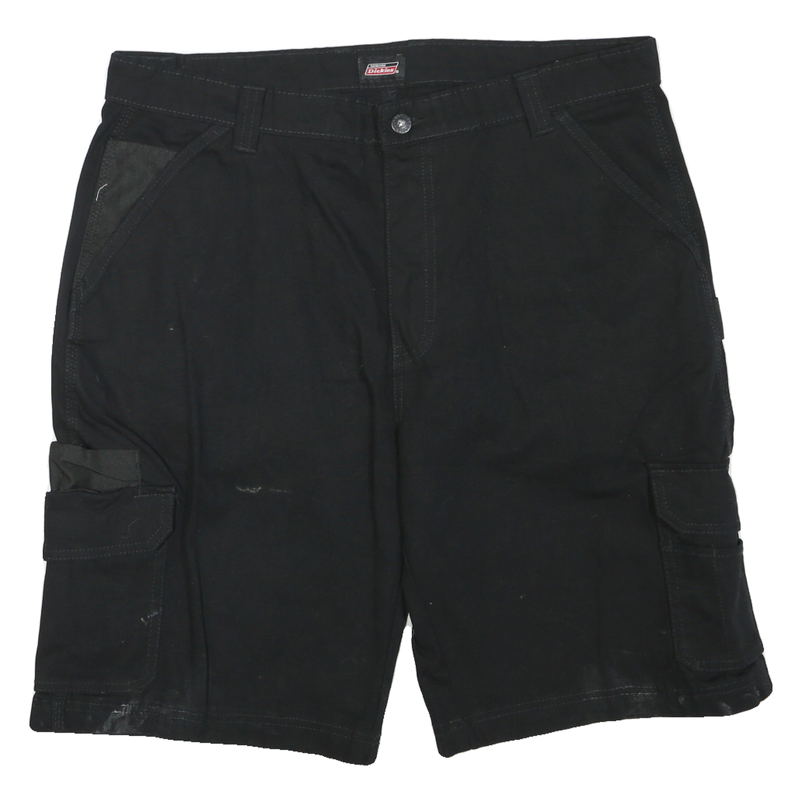 DICKIES Mens Black Cargo Shorts XL W36 Workwear Durable Polyester