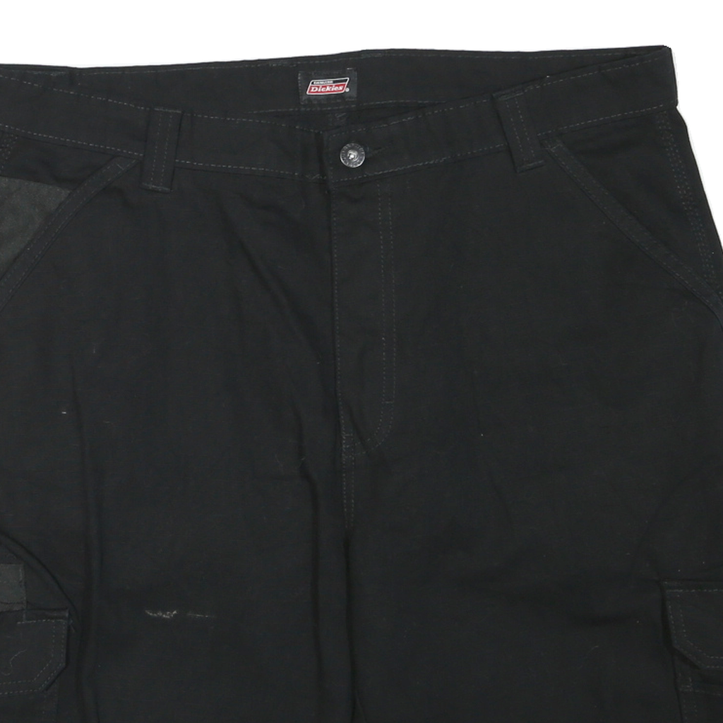 DICKIES Mens Black Cargo Shorts XL W36 Workwear Durable Polyester