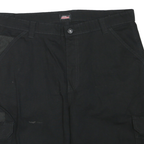 DICKIES Mens Black Cargo Shorts XL W36 Workwear Durable Polyester