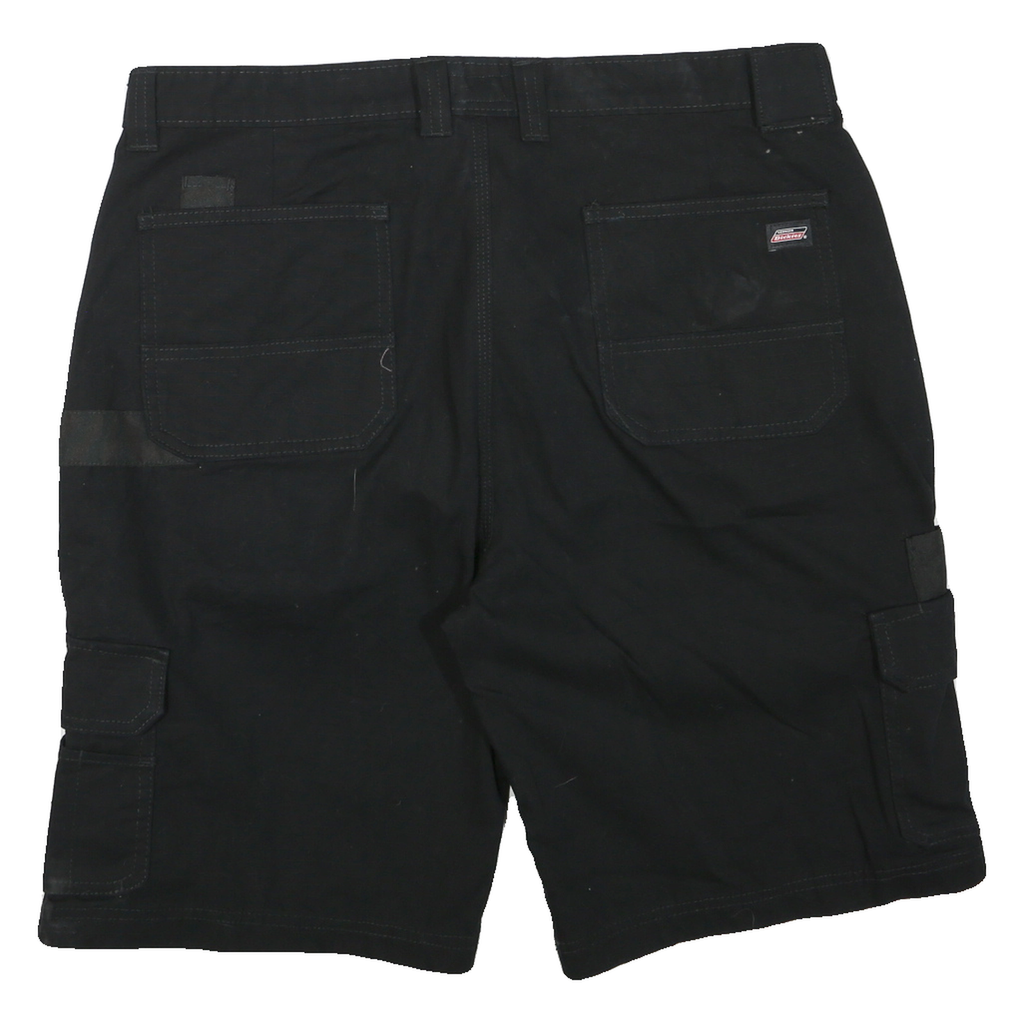DICKIES Mens Black Cargo Shorts XL W36 Workwear Durable Polyester