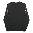 PUMA Mens Black Cotton Blend Crew Neck Sweatshirt S Logo Tape Shoulder