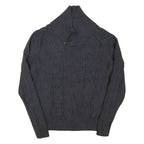 NAUTICA Mens Jumper Grey Button Neck Cable Knit S