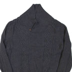NAUTICA Mens Jumper Grey Button Neck Cable Knit S