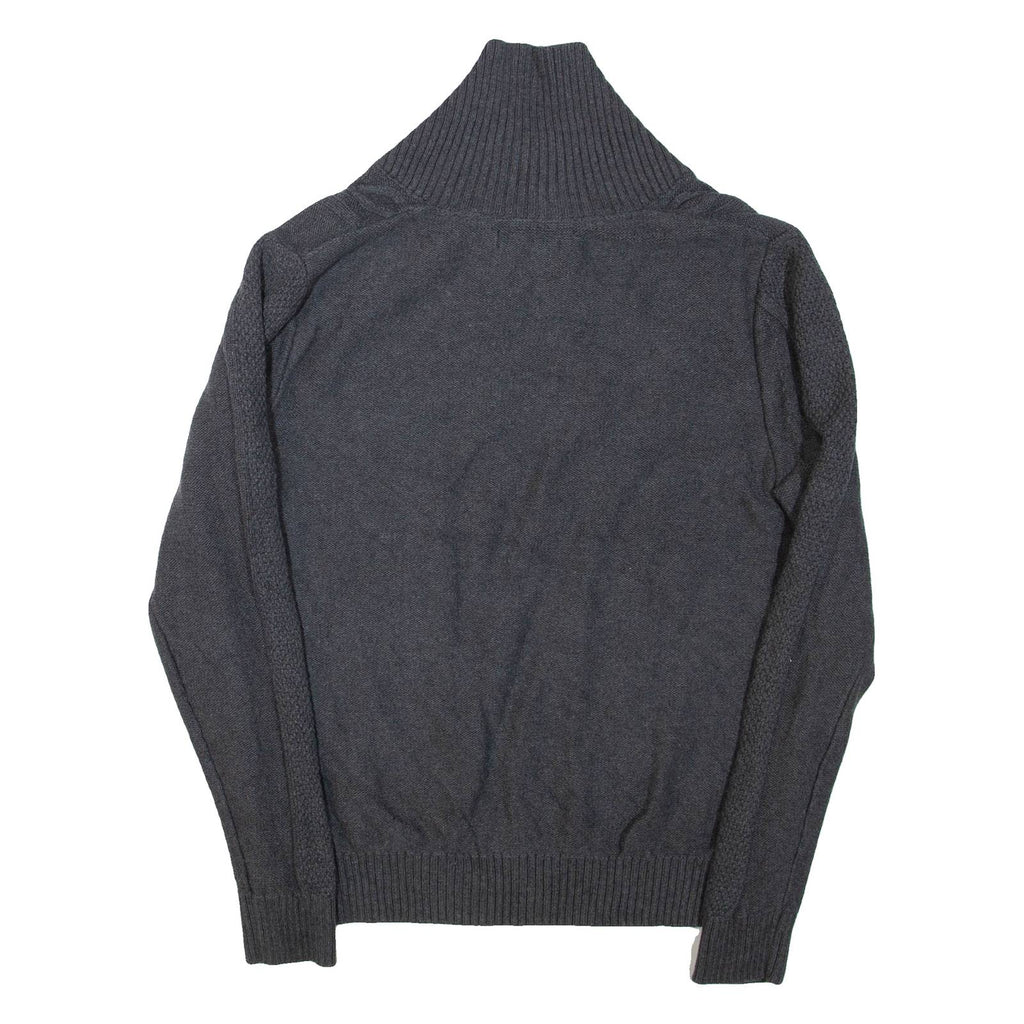 NAUTICA Mens Jumper Grey Button Neck Cable Knit S