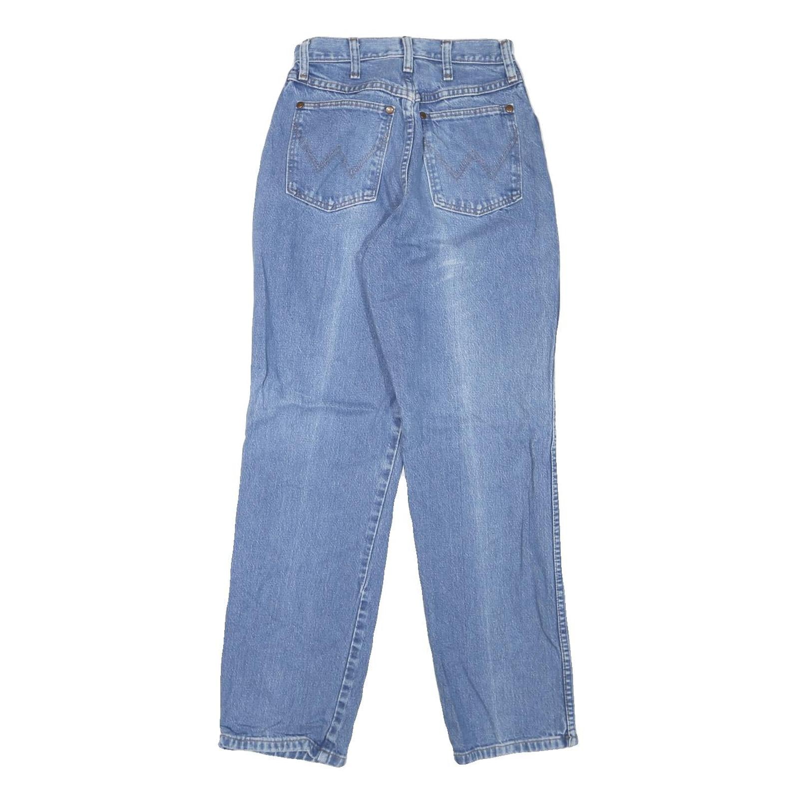 WRANGLER Womens Regular Fit Blue Denim Jeans W25 L30 Classic Zip Closure