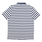 PUMA Mens Blue & White Striped Polo Shirt L Cotton Blend Short Sleeve Casual