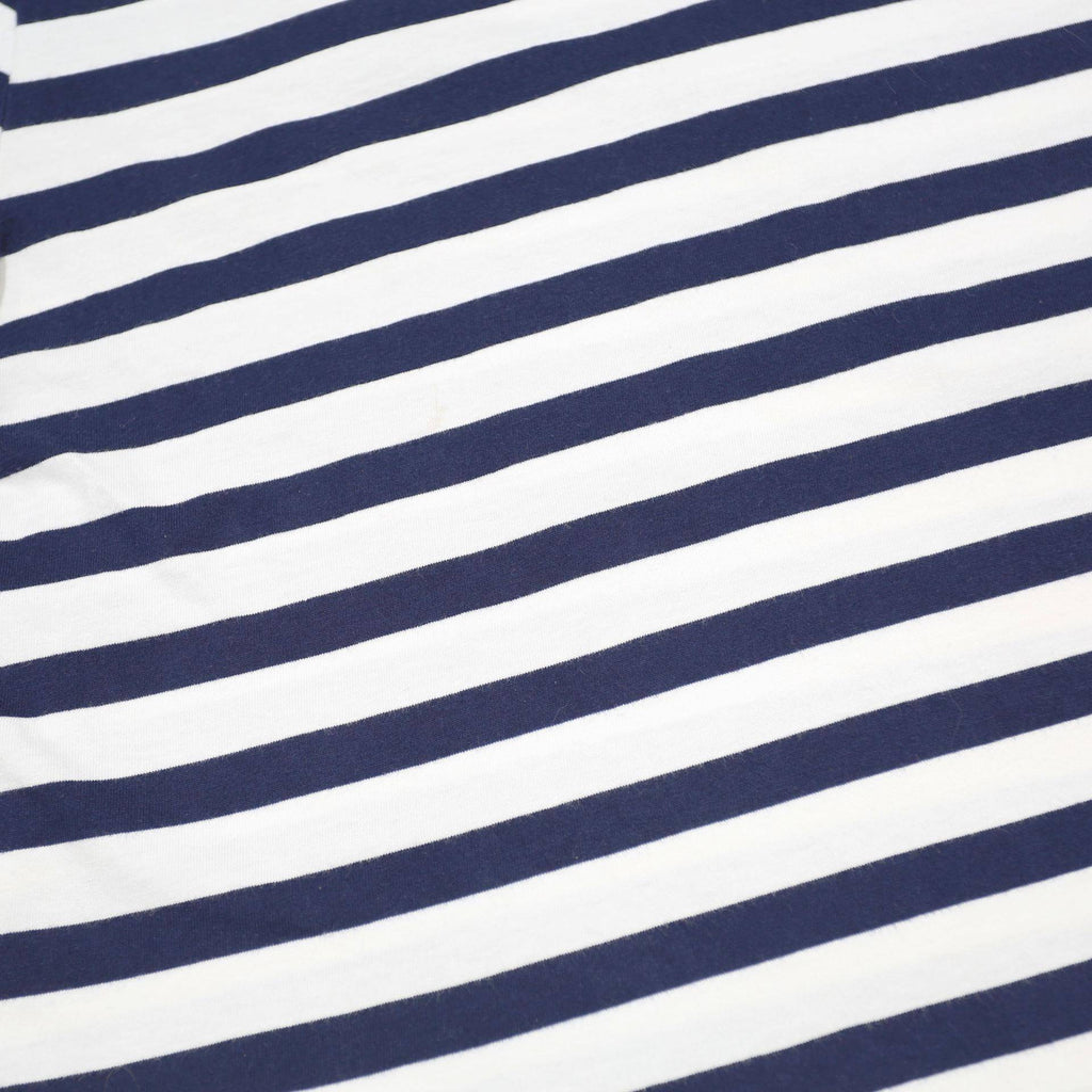 PUMA Mens Blue & White Striped Polo Shirt L Cotton Blend Short Sleeve Casual