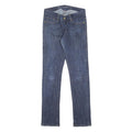 LEVI'S Womens Slim Fit Jeans Blue Denim W26 L30 523 Cotton Blend Zip