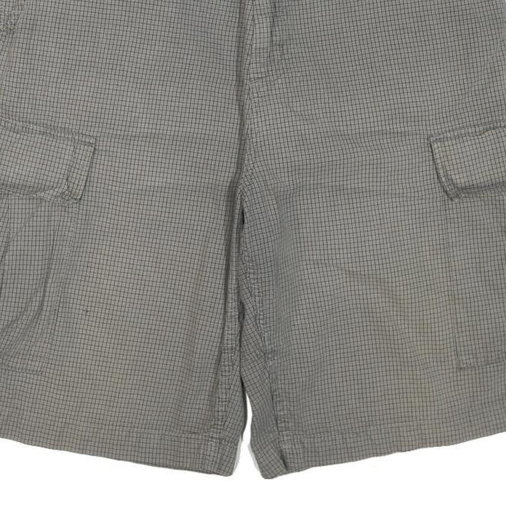CARHARTT Mens Grey Cargo Shorts L W36 Checked Pattern Workwear Casual