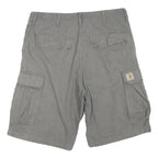 CARHARTT Mens Grey Cargo Shorts L W36 Checked Pattern Workwear Casual