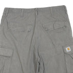 CARHARTT Mens Grey Cargo Shorts L W36 Checked Pattern Workwear Casual