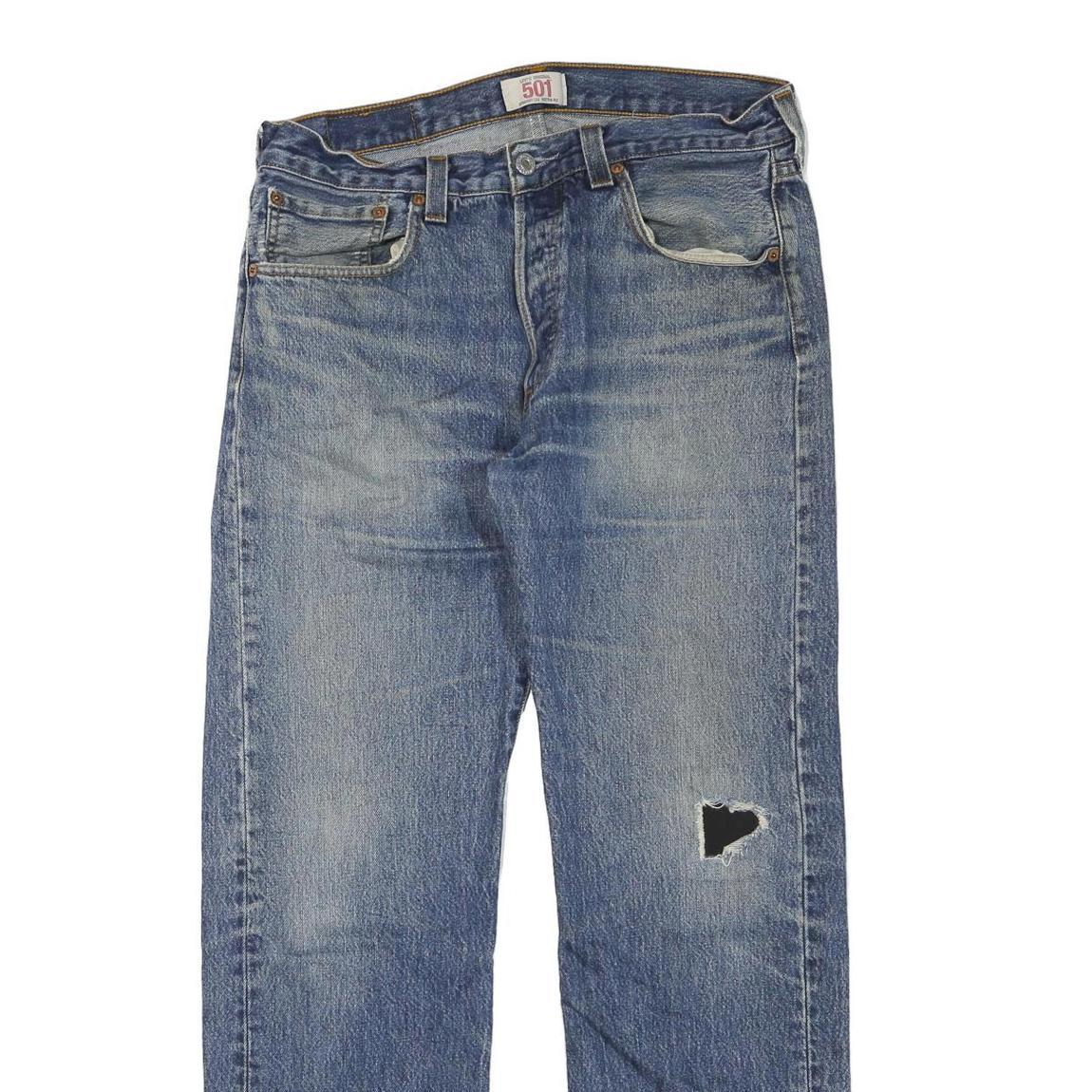 LEVI'S 501 Mens Jeans Blue Regular Straight Denim Medium W32 L30 Classic Fit