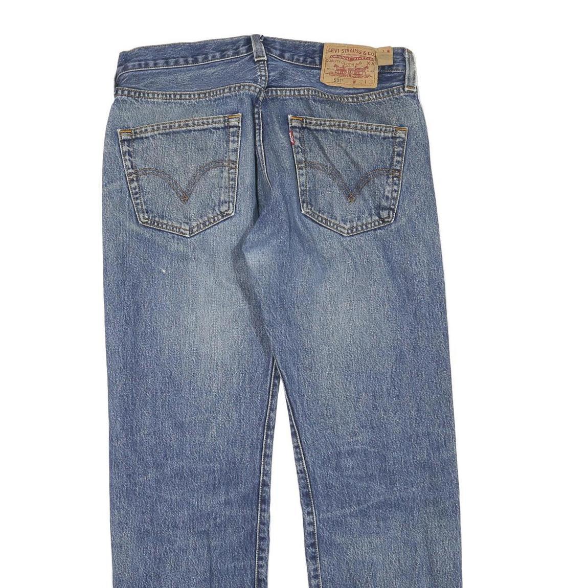 LEVI'S 501 Mens Jeans Blue Regular Straight Denim Medium W32 L30 Classic Fit