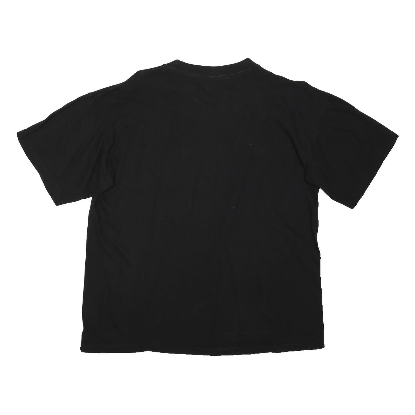 COTTON LINE Womens Black Graphic T-Shirt XL Short Sleeve Crew Neck Wolves