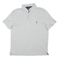 NAUTICA Mens Grey Polo Shirt XL Cotton Blend Short Sleeve Plain Casual